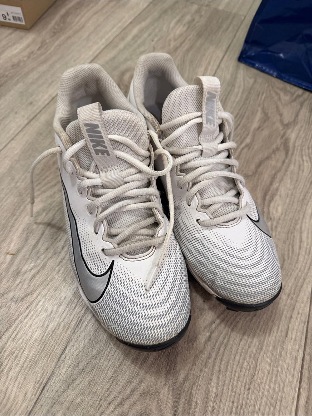 Nike White and Black Football Cleats